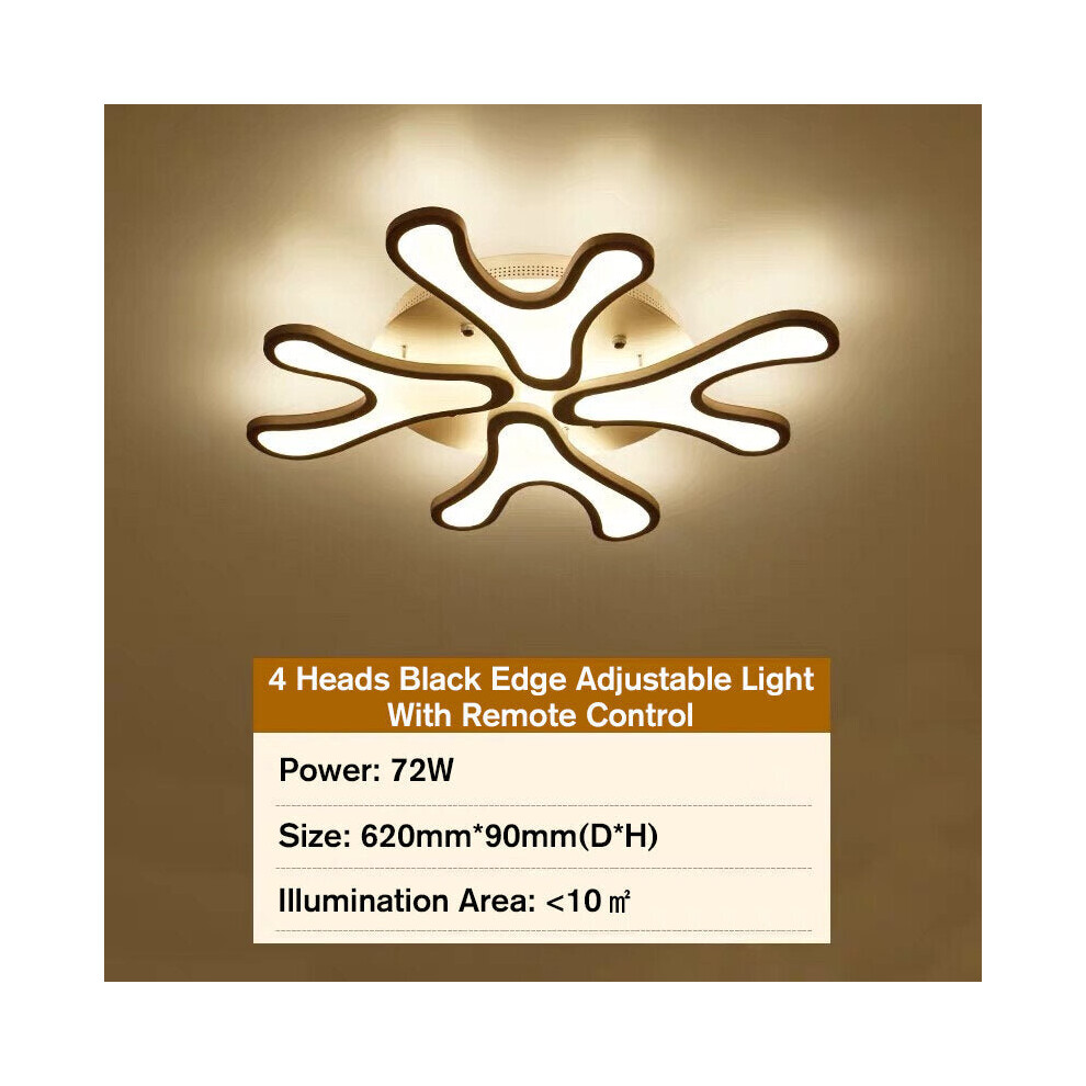 (Type C:Â 4 heads stepless dimming light black shell) LED Modern Ceiling Light For Living Dining Room Bedroom Deer Antler Chandelier