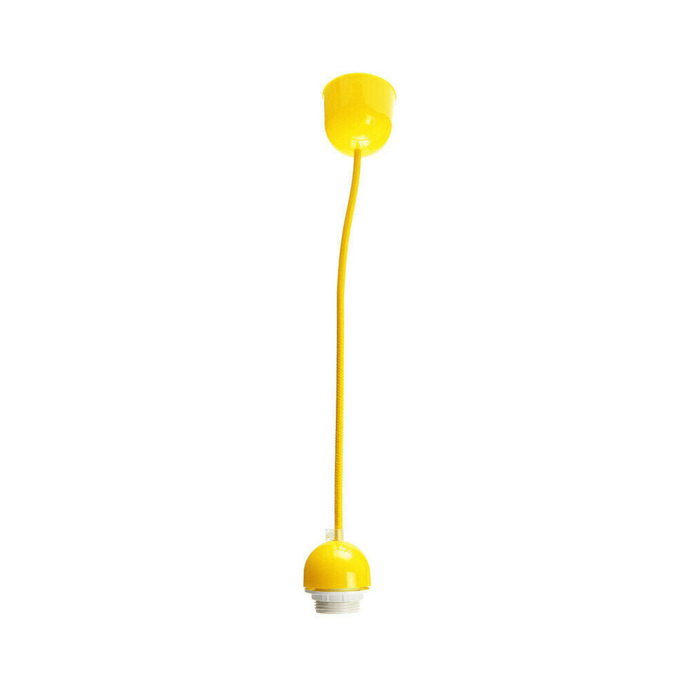 (Yellow) 1M E27 E26 ES Base Home Colorful Ceiling Pendant Lamp Light Bulb Holder Hanging