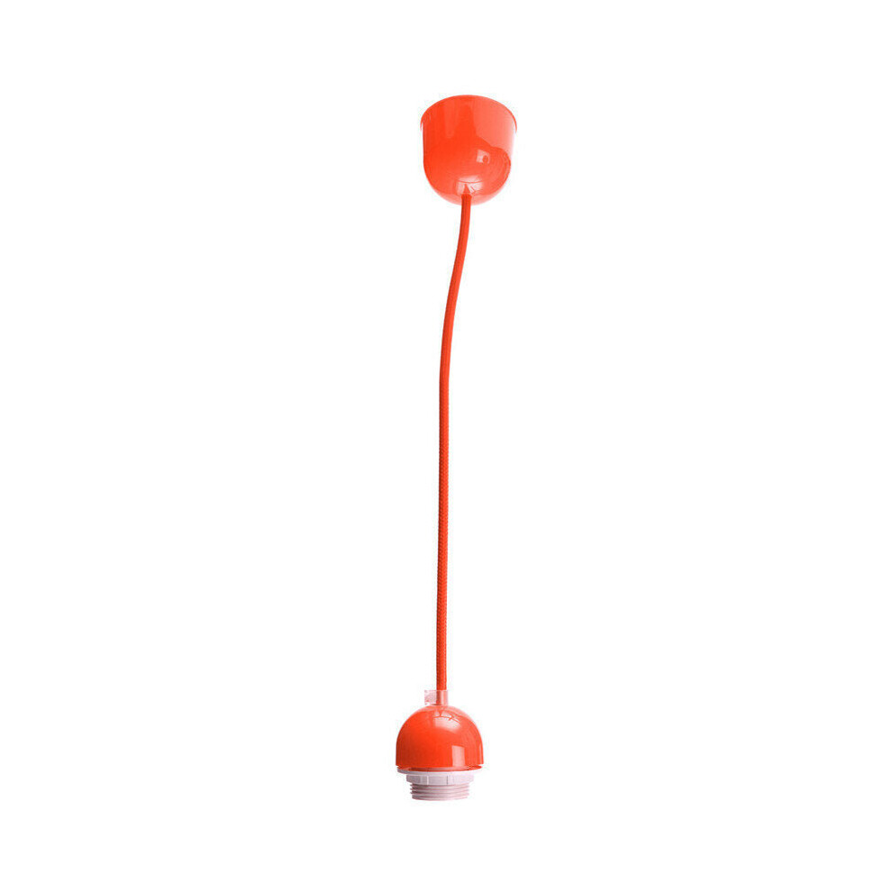 (Orange) 1M E27 E26 ES Base Home Colorful Ceiling Pendant Lamp Light Bulb Holder Hanging