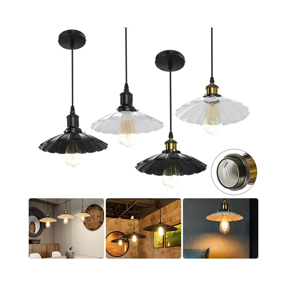 (Black(Iron)) 85-245V Modern Vintage Industrial Retro Loft Iron Cage Ceiling Lamp Shade Pendant Light Without Bulb