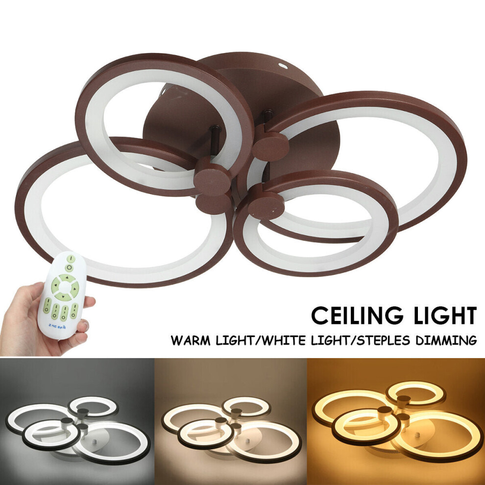 (Warm Light) 4 Heads LED Ceiling Light Pendant Lamp Hallway Dimmable Remote Control Fixture