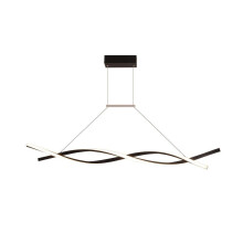 (Black, White Light) AC220-240V 100cm Modern Pendant Light Chandeliers for Kitchen Bar Suspension Aluminum Wave Avize Lustre Pendant Lamp for Dining Room Office