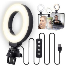 Video Conference Lighting Kit, Computer Ring Light For Monitor Clip On, Dimmable - Refurbished