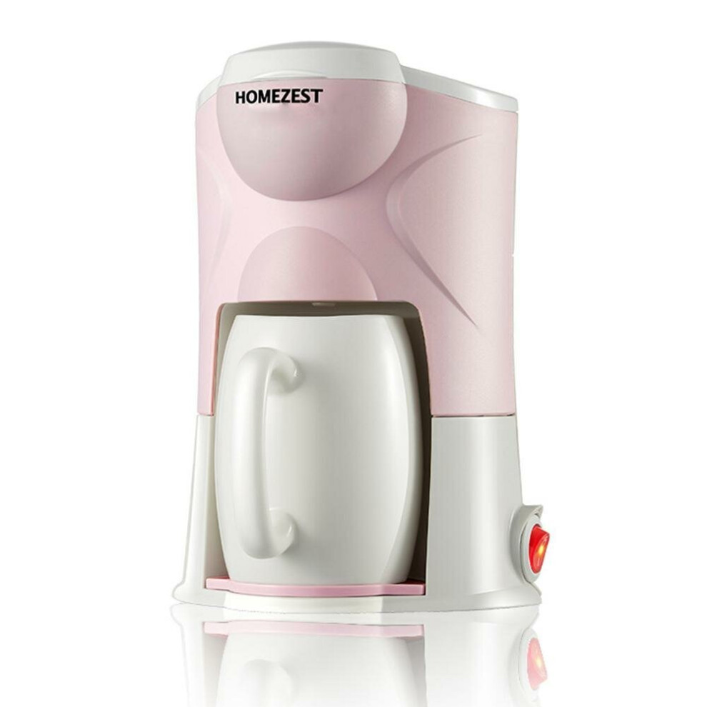 (Pink) Portable Home Automatic Coffee Maker with Ceramic Cup 220V Coffee Machine