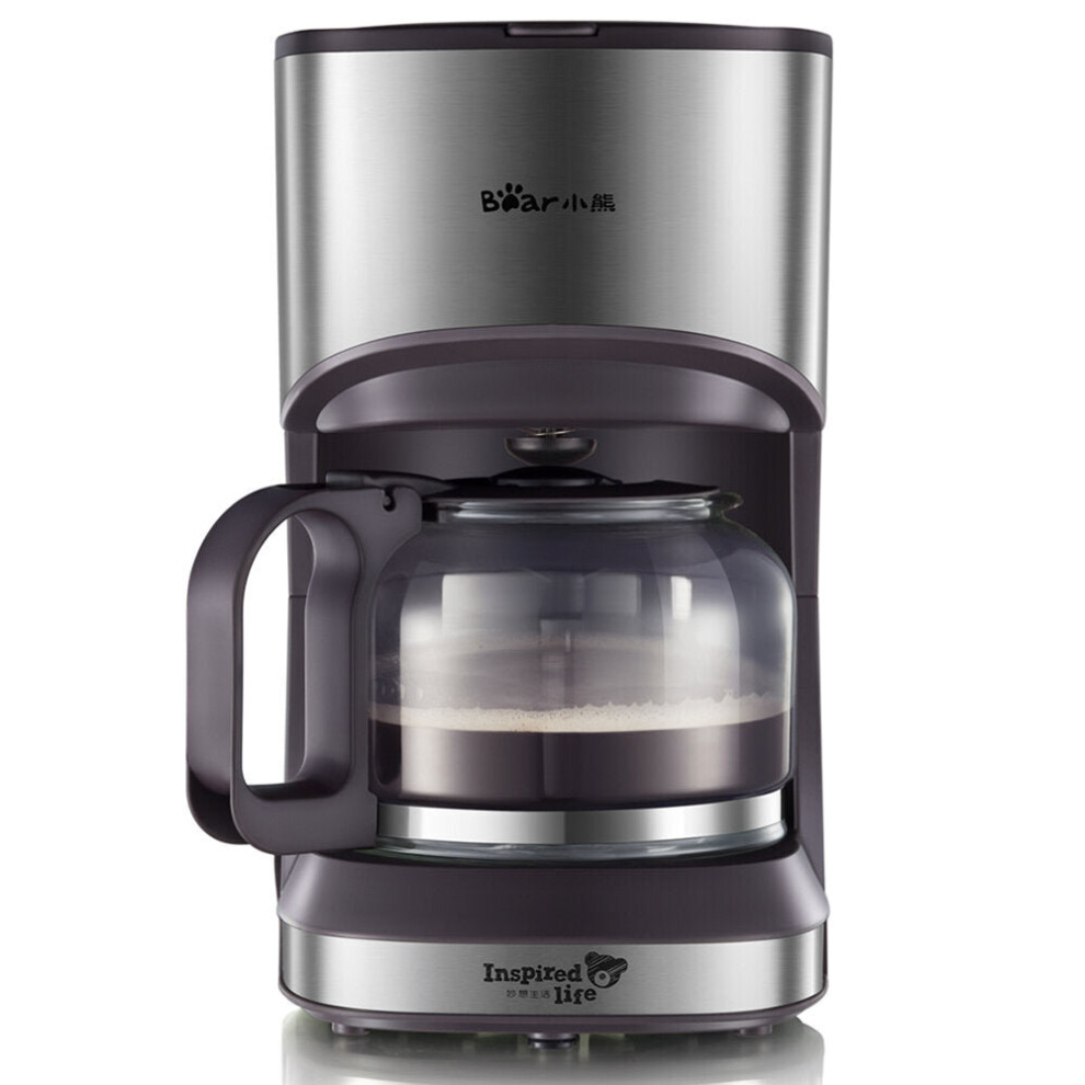 (Brown) Drip-type Coffee Maker 0.7L Capacity 550W Tea Pot Coffee Machine for Household Office