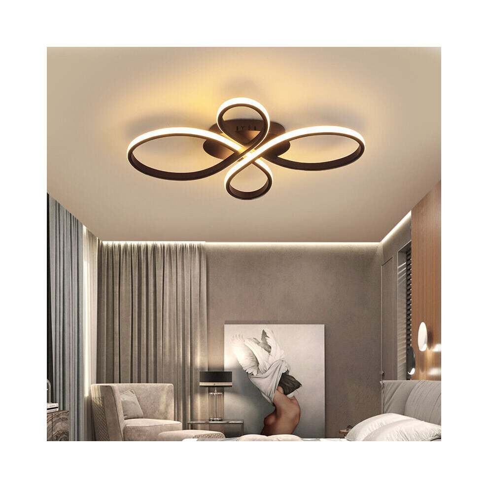 (Coffee, White Light) AC220V-240V 60CM Nordic Style Living Room Ceiling Light Creative Fashion Dining Room Lamp Simple Modern Aluminum LED Bedroom Lig