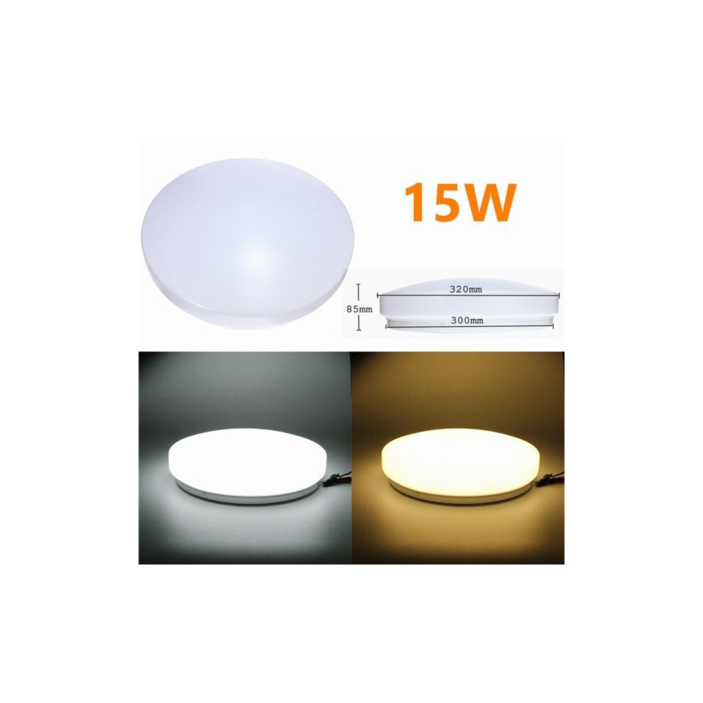 (Warm White) Modern 15W LED Round Ceiling Panel Light Down Lamp Kitchen Bathroom