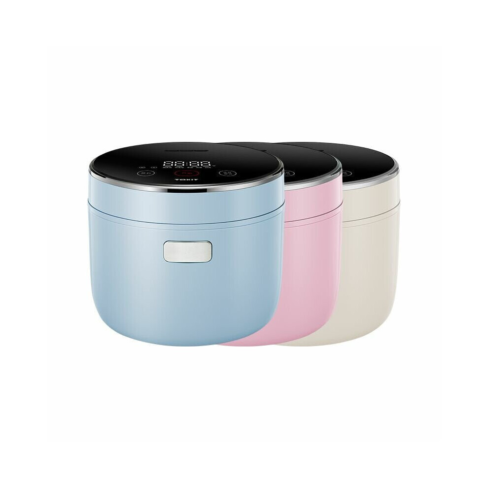 (Pink) Mini Smart Rice Cooker Colorful Series 400W 1.6L Capacity Touch Control 5 Layer Thick Liner APP Control