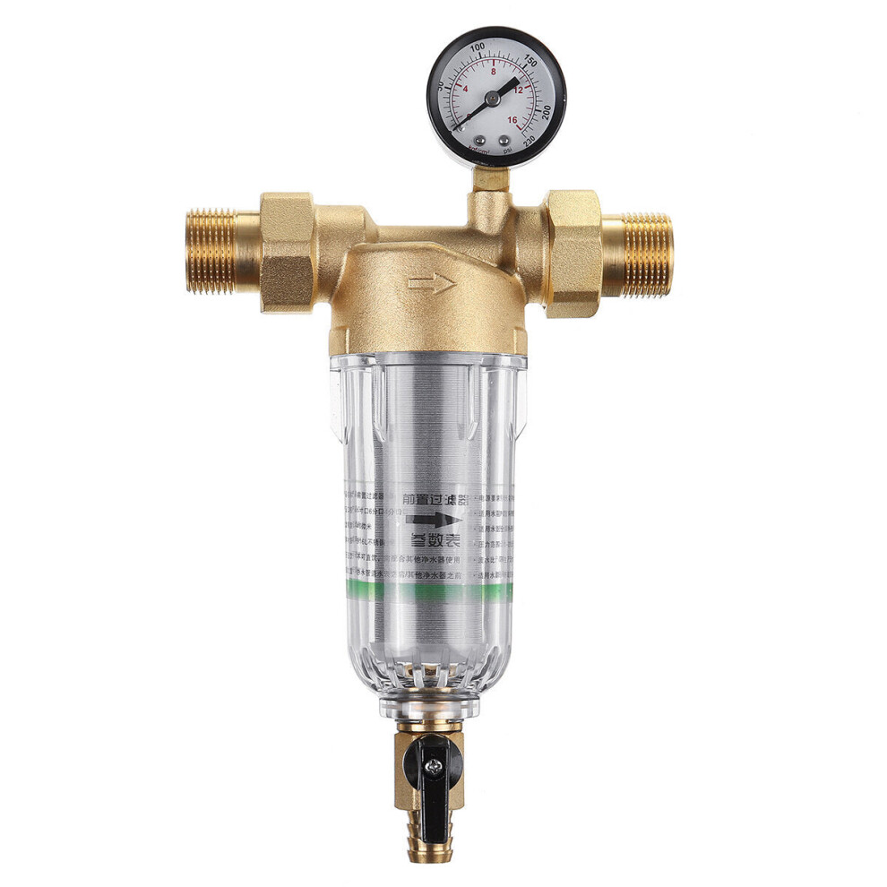 (TypeA) Water Pre-Filter System 1'' To 1/2'' 3/4'' 40UM Pre-filter Brass Mesh Prefilter