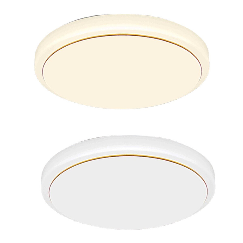 (Warm Light, 24W) 12/18/24W Modern Round LED Ceiling Light Home Bedroom Kitchen Mount Fixture Lamp