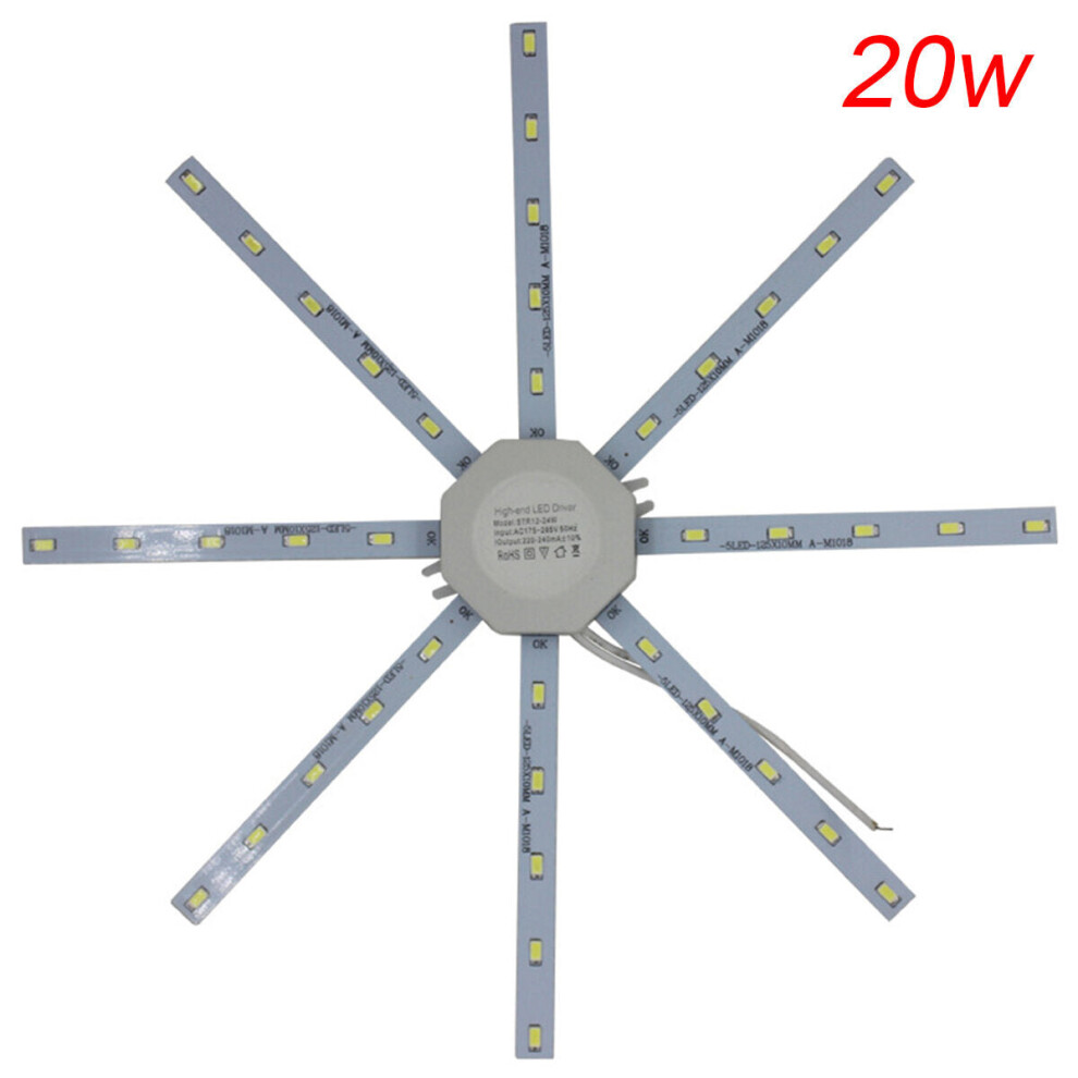 (20W, White Light) LED Ceiling Lamp Octopus Indoor Light Board Energy Saving 220V 12W 16W 20W