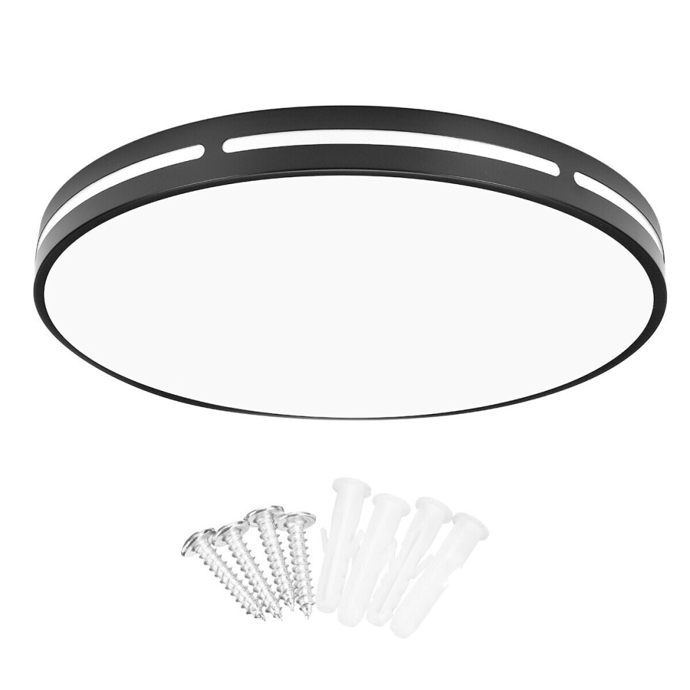 (Black, 40cm) 18W/24W/36W 6000K White LED Ceiling Light Non-Dimmable Indoor Living Bedroom Lamp for Home Decor