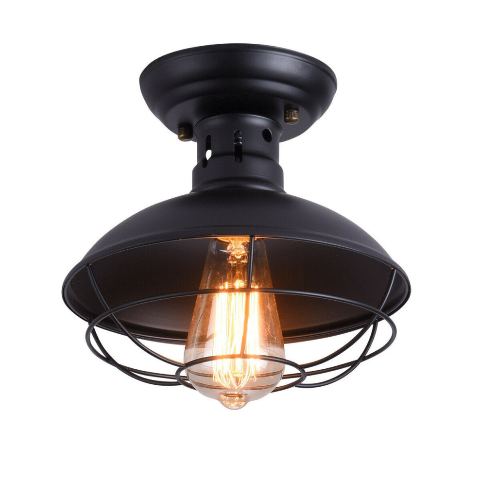 (Black) Industrial Pendant Light Vintage Ceiling Lamp Hanging Fixture Office/Home Without Bulb