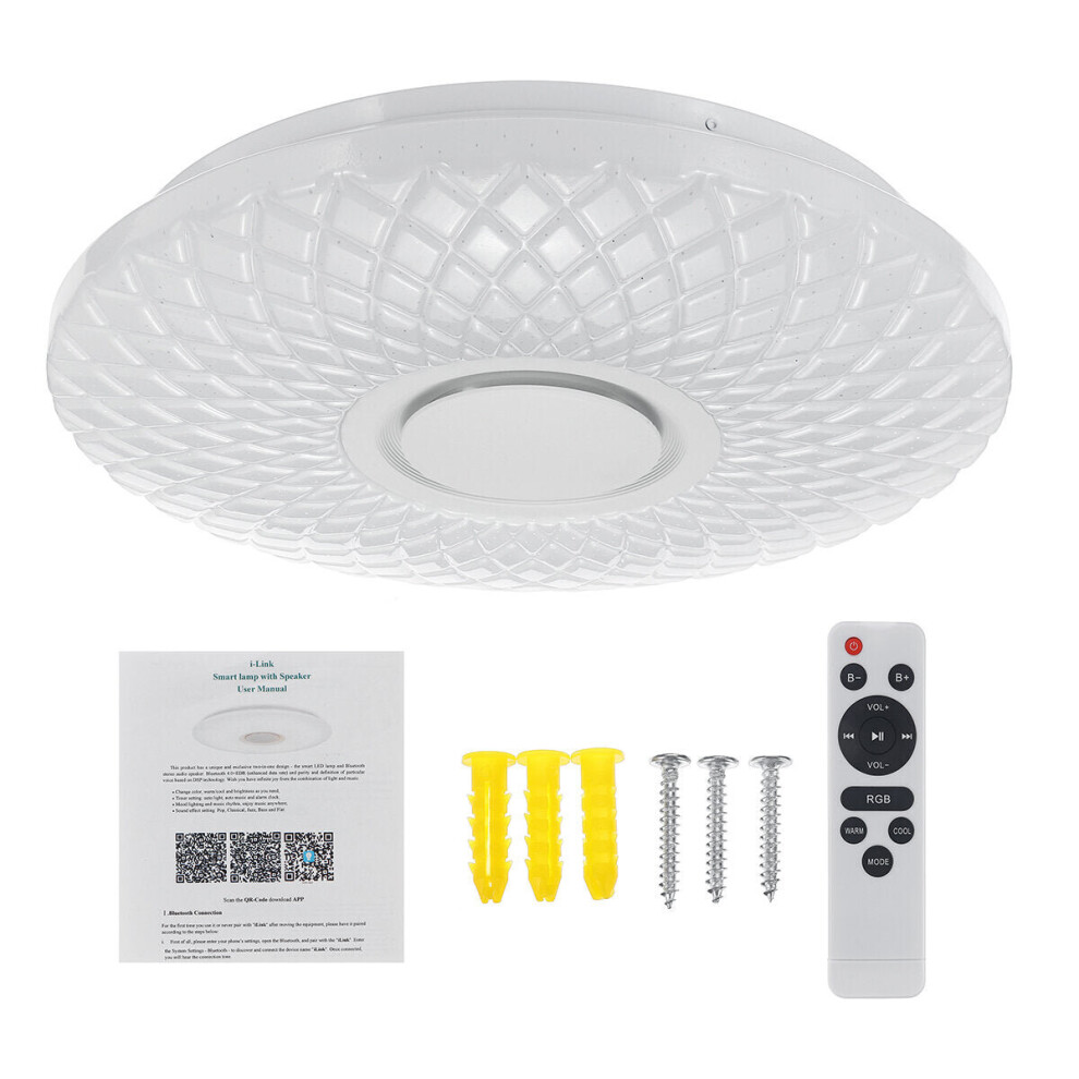 (With Remote) 112LED Modern Dimmable Full Color RGB LED WIFI Ceiling Light with APP Remote Control