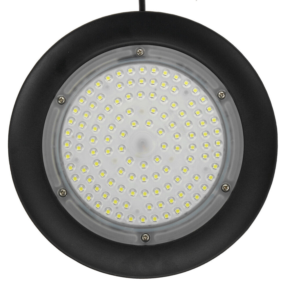 (EU Plug, 100W) 100W 150W 200W LED Workshop Lights High Bay Lamp UFO Shed Industrial Warehouse