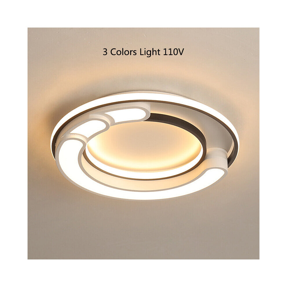 (3 Colors Light 110V) 32W Modern LED Ceiling Light Geometric Round Living Bedroom Ceiling Lighting