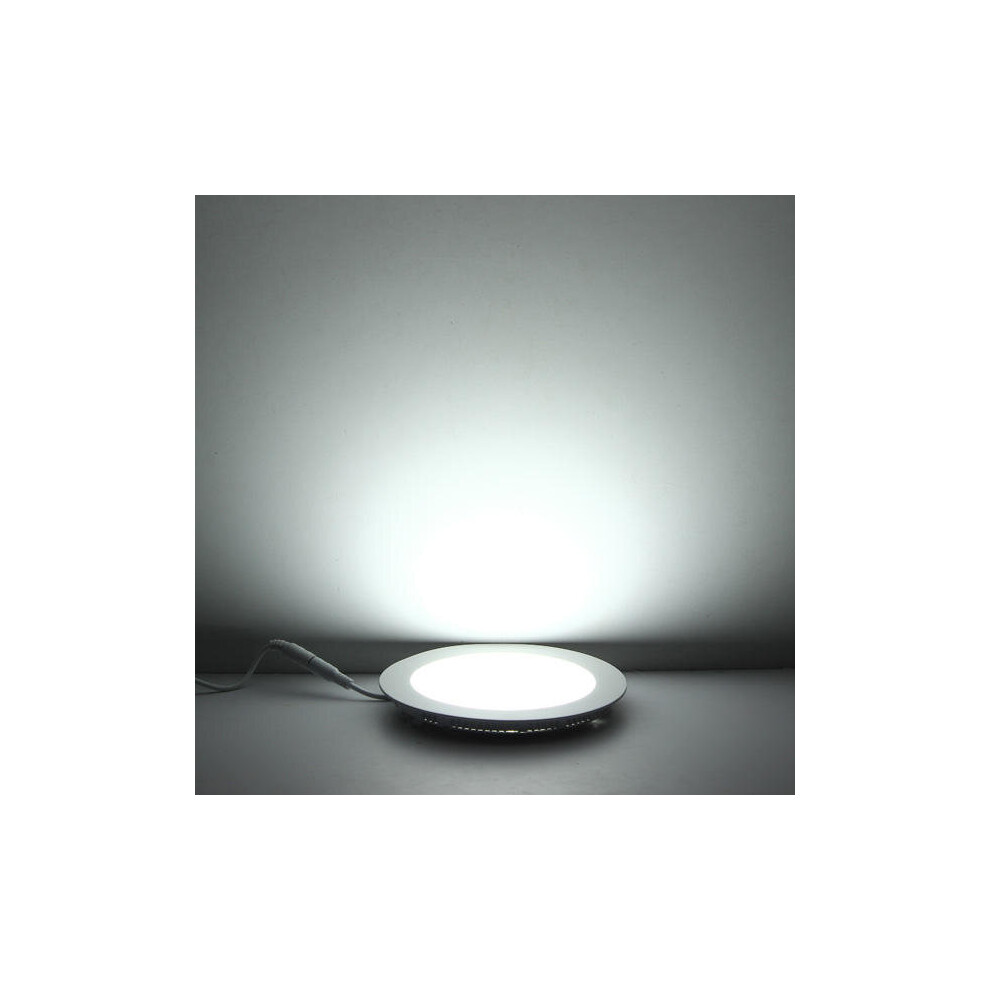 (White) 12W Round Ceiling Ultra Thin Panel LED Lamp Down Light Light 85-265V