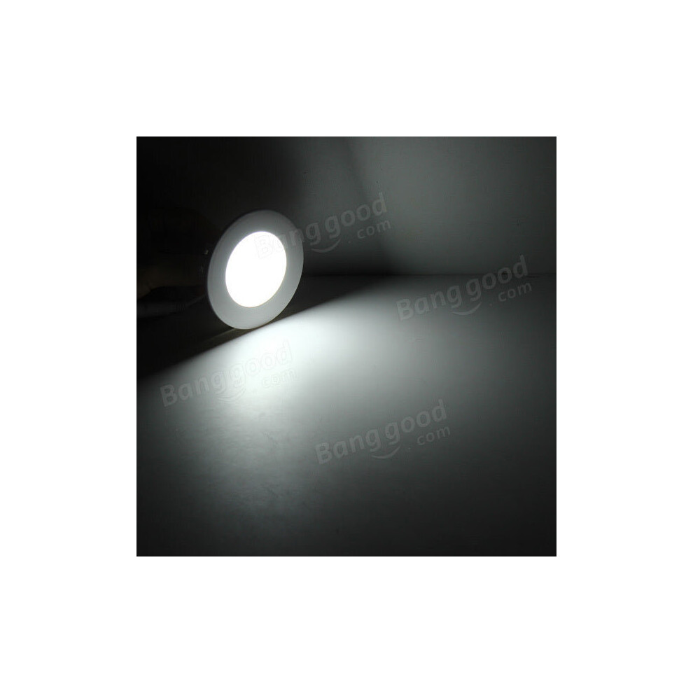 (White) 3W Round Ceiling Ultra Thin Panel LED Lamp Down Light Light 85-265V