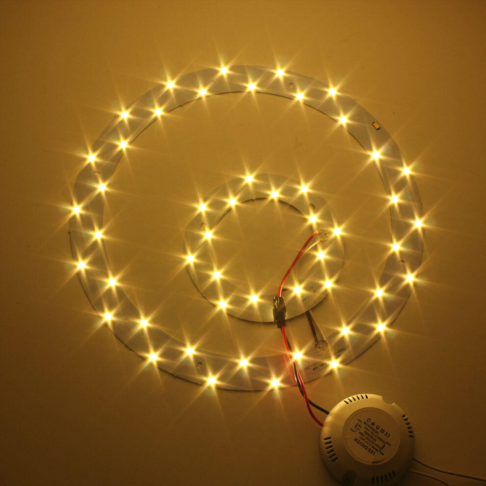 (Warm White) 25W 5730 SMD LED Double Panel Circles Annular Ceiling Light Fixtures Board Lamp