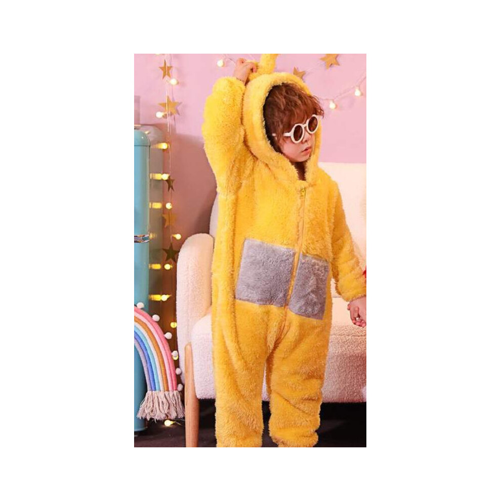 (105cm-120cm, Laa-laa) Anime Teletubbies Costume Kids Christmas Pajamas Pyjamas Sleepwear Jumpsuit