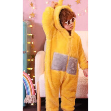 (130cm-140cm, Laa-laa) Anime Teletubbies Costume Kids Christmas Pajamas Pyjamas Sleepwear Jumpsuit