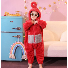(120cm-130cm, Po) Anime Teletubbies Costume Kids Christmas Pajamas Pyjamas Sleepwear Jumpsuit