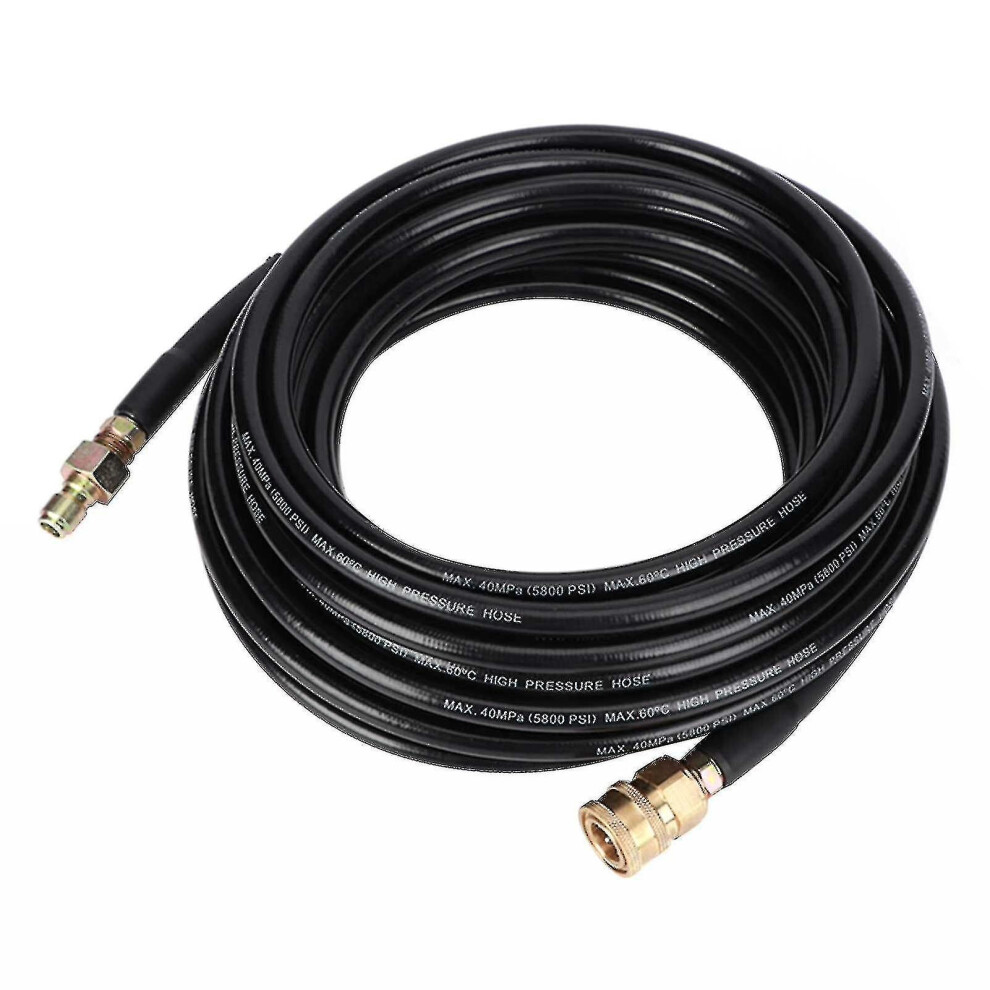Black 5800psi 50ft High Pressure Washer Tube Cleaning Hose 3/8inch Quick Connector