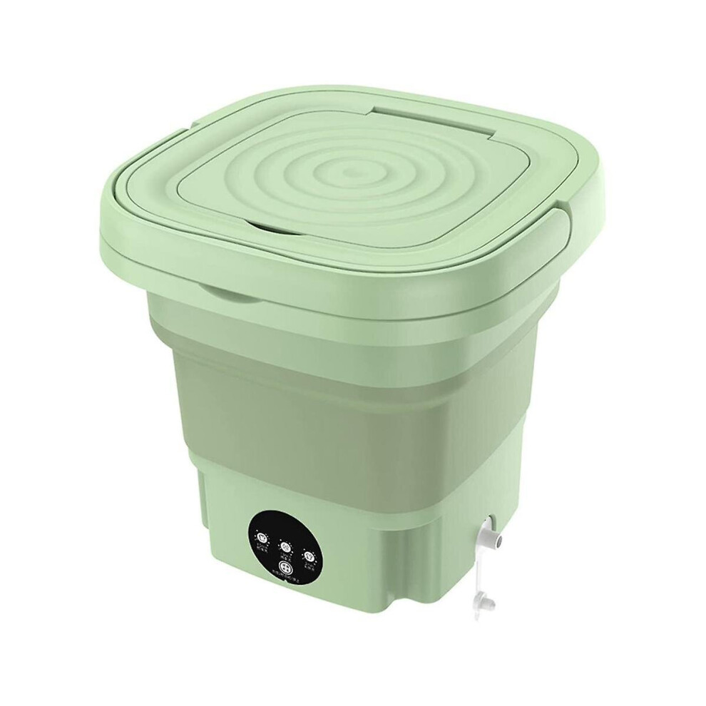 Portable Washing Machine,folding Mini Washing Machine Sterilization Drying Washing Machine For Clothes Eu Plug Green
