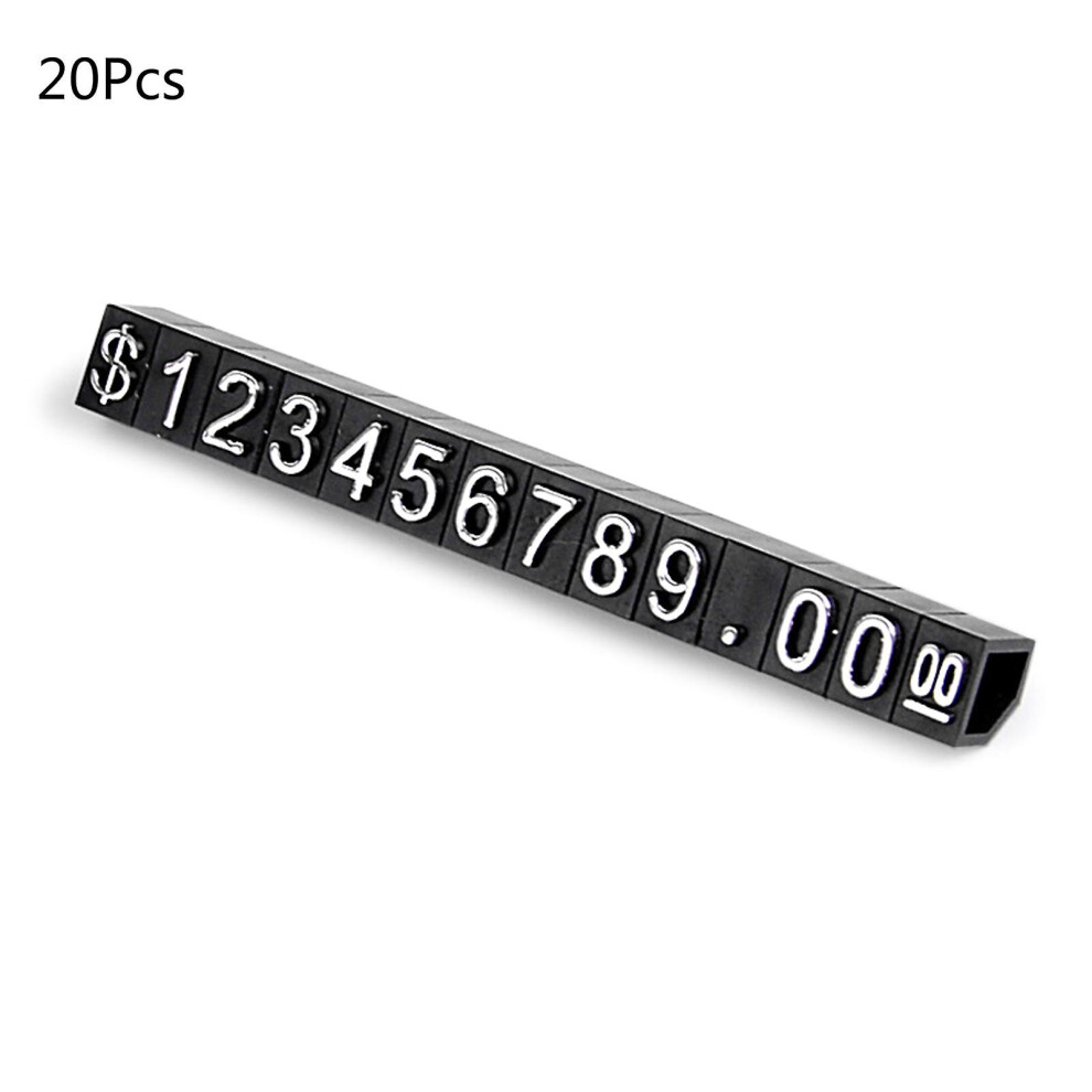 20pcs Arabic Numerals Price Tags Adjustable Pricing Counter Jewelry Watch Display Stand Label Holder For Retail Shop