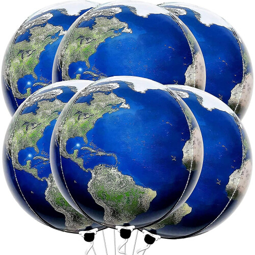 22 Inch Globe Balloons 6pcs,travel Theme Party Decorations Map Balloon
