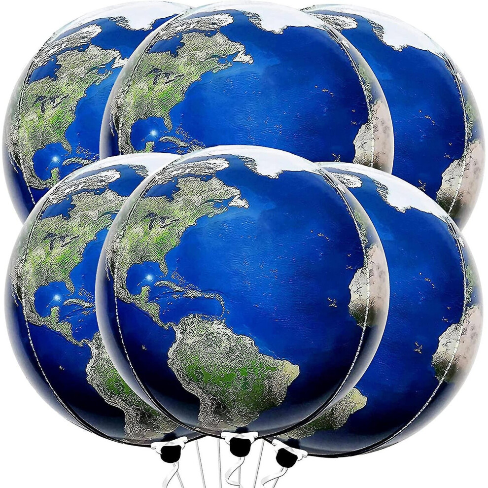 22 Inch Globe Balloons 6pcs,travel Theme Party Decorations Map Balloon