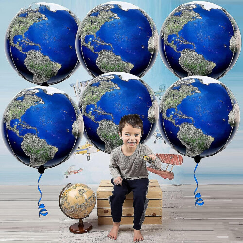22 Inch Globe Balloons 6pcs,travel Theme Party Decorations Map Balloon 1
