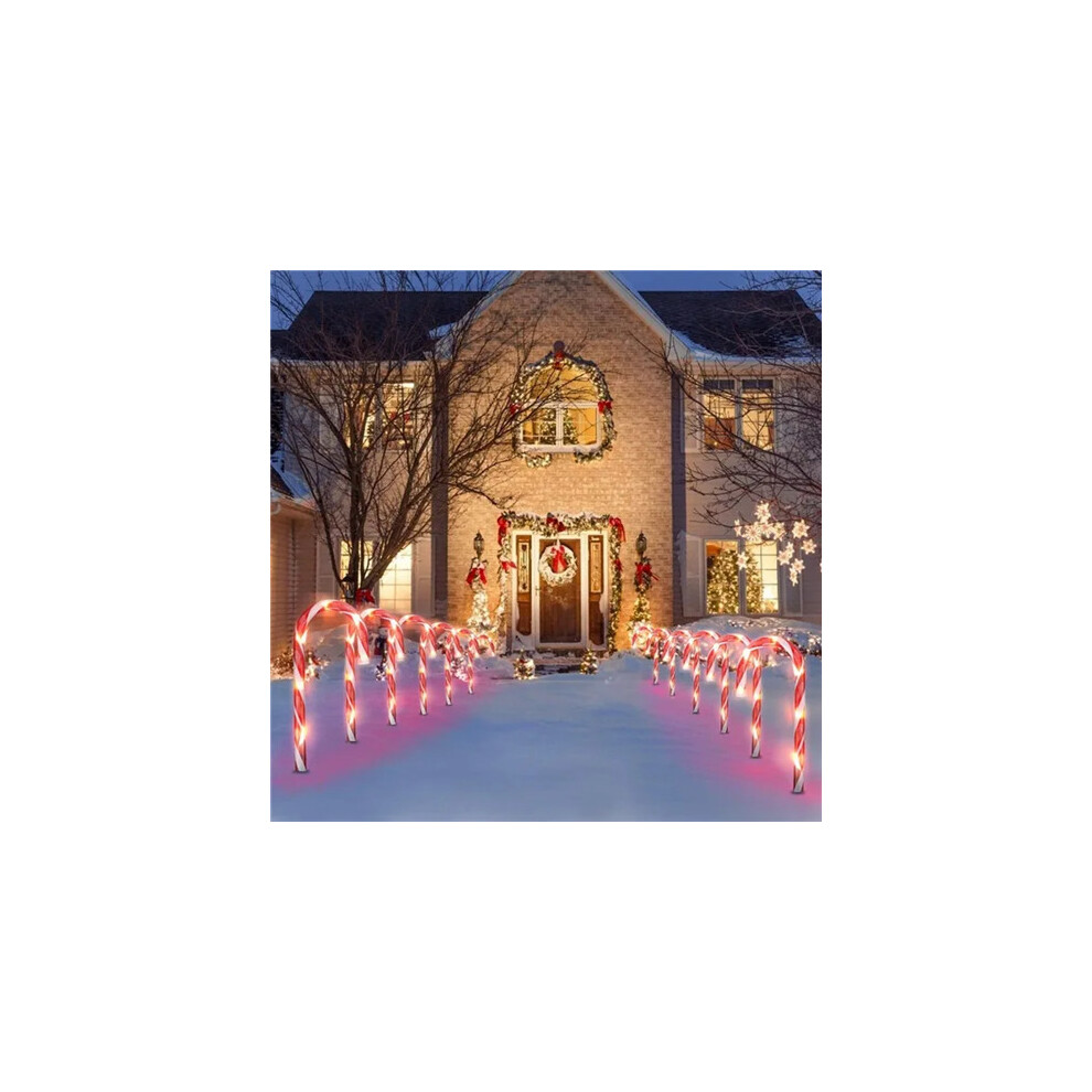 5PCS 15" Candy Christmas Lights Candy Cane Lights Outdoor Pathway LED