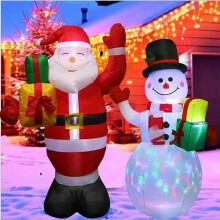 (snowman) 5FT Tall Christmas Santa Christmas Snowman Inflatables Outdoor Decorations for Holiday Xmas Party Indoor Garden Lawn Patio