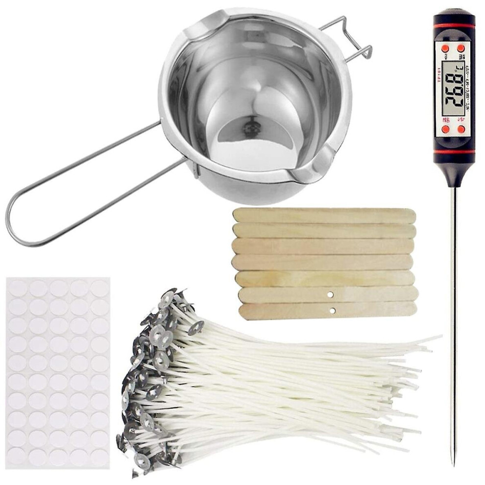 Candle Making Kit,candle Melting Pot,candle Wicks,wick Stickers, Candle Wicks Holder,thermometer An
