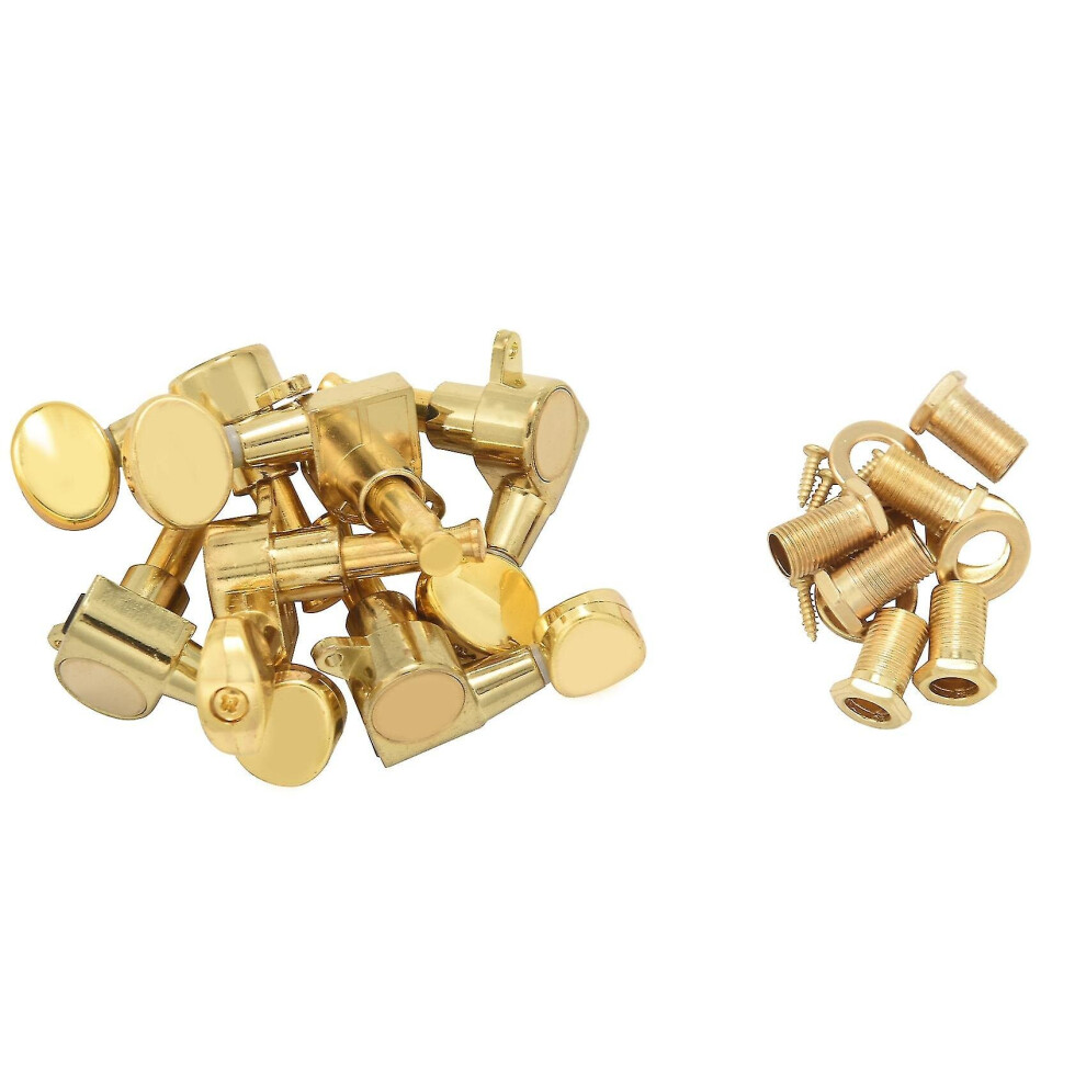 6 Guitar Tuning Pegs Verrouillage Touches Guitar Strings Button 3l   3r Gold