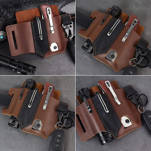 With Key Holder Multi Tool Pouch, Leather Belt Loop Waist Multitool 2