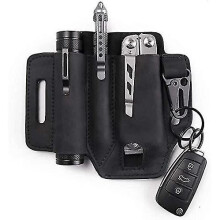 With Key Holder Multi Tool Pouch, Leather Belt Loop Waist Multitool