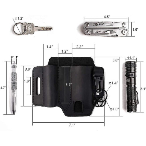 With Key Holder Multi Tool Pouch, Leather Belt Loop Waist Multitool 1