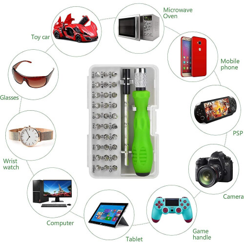 32-in-1 Small Screwdriver Set, Mini Precision Professional Electronics Repair Tool Kit With 30 Bits Magnetic Driver Kit, Small Screwdriver Sets For Ph 2