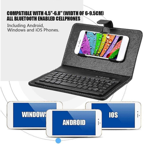Wireless Bluetooth Keyboard For Phone, Mini Portable Bluetooth Keyboard With A Protective Case Foldable Keyboard For Width Of 6 9.5cm Bluetooth Cell P 1
