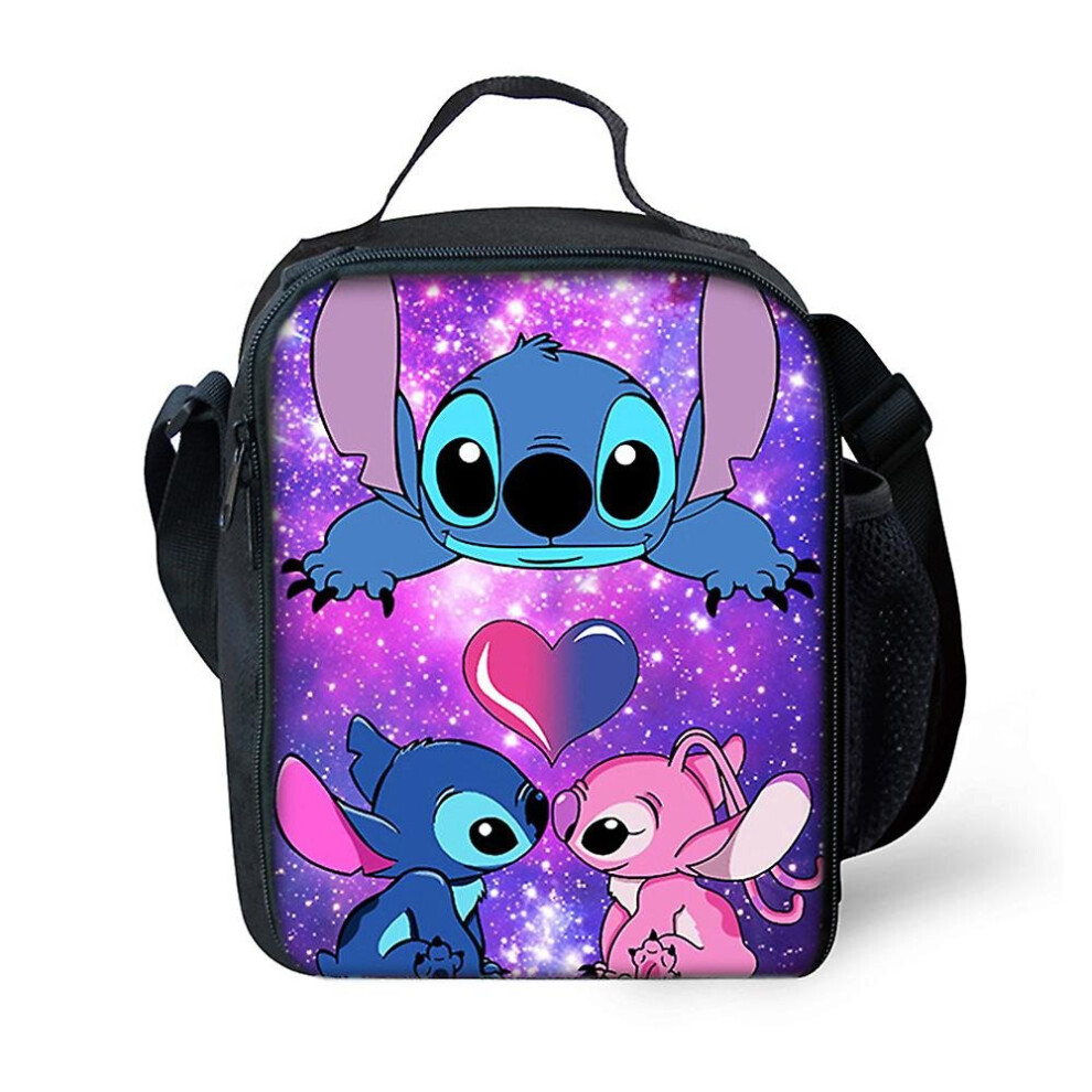 (C) Lilo And Stitch Kids Lunch Box Bag, Reusable Food Pack For Picnic School,hot Or Cold Snacks