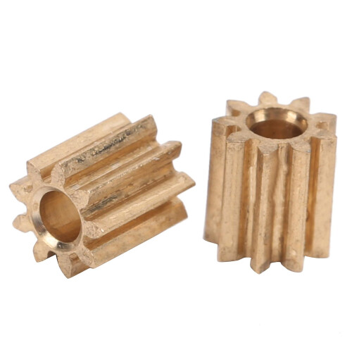 2pcs Motor Pinion Gear Brass Replacement For Duplo Intelli Lok Module 0.4 9 Teeth 2
