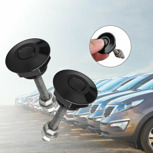 Push Button Quick Release Hood Bonnet Pins Lock Clip Car Bumper Latch Kit 1