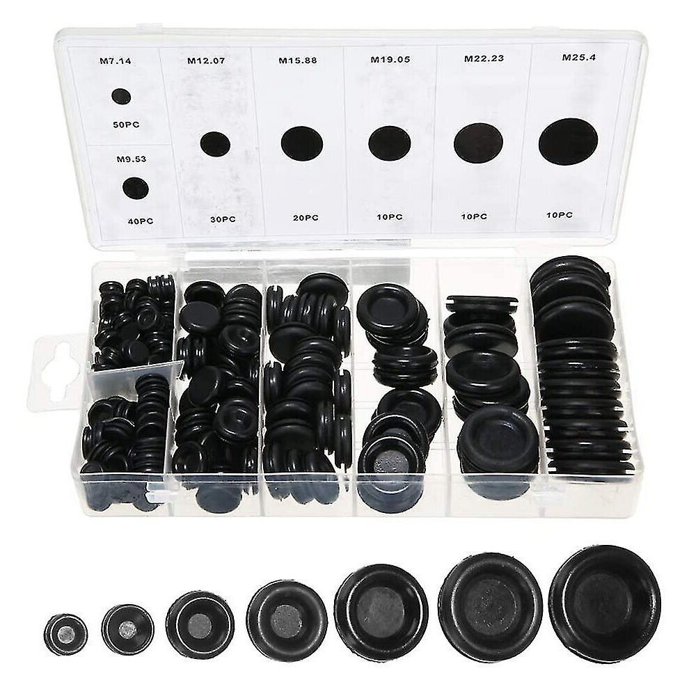 Rubber Grommet,170pcs Assortment Fire Wall Electrical Wire Gasket Kit Cable Blanking Closed Rubber Grommets
