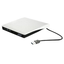 Usb 3.0 Dvd Cd Writer Drive Case For Windows Laptop Desktop Pc White - Refurbished
