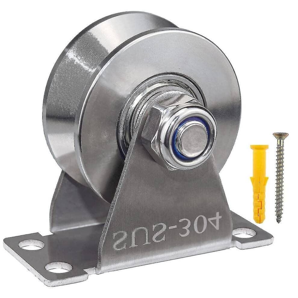 Groove Wheel Pulley Stainless Steel Pulley Block Super Silent Single Pulley Block For Sliding Gate And Wire Rope Detachable 9172662272222