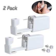 2 Pack Self Ear Piercing Gun Disposable Self Ear Piercing Gun Kit Safety Ear Piercing Gun Kit Tool With 5mm Earring Studs