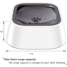 Dog Bowl Dog Water Bowl No-spill Pet Water Bowl Slow Water Feeder,gray