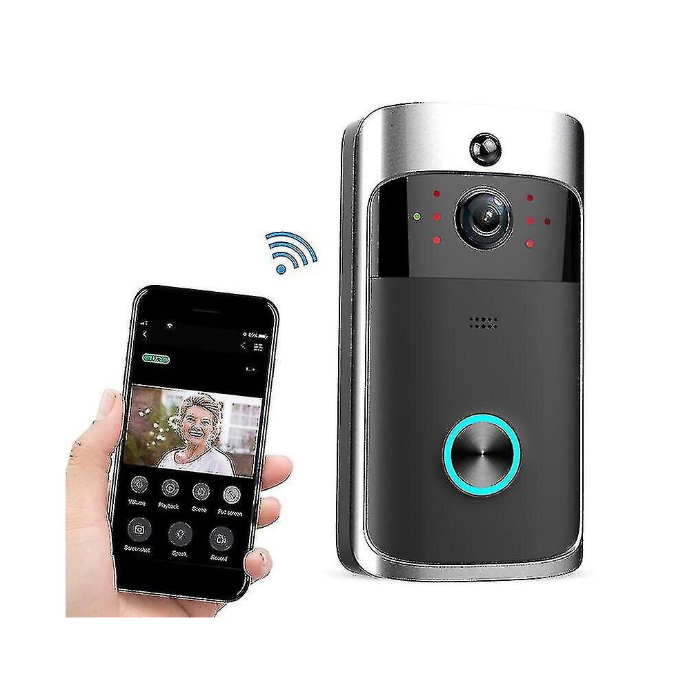 , Hd 1080P Ring Camera Wireless Wifi Camera (Black) Black